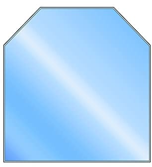 LANZZAS Bodenplatte Sechseck - 1000 x 1200 mm - Glasplatte | Funkenschutzplatte aus Glas