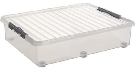 2 Stück - Sunware Q-line Rollerbox 60 Liter - 80 x 50 x 20 cm - transparent/grau