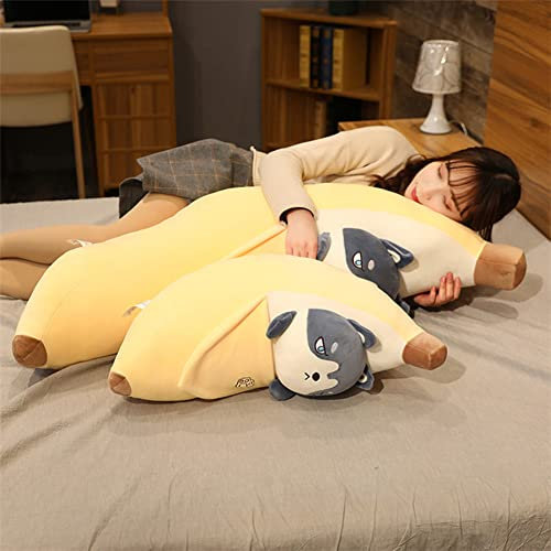 BYNYXI Bananen Plüschtier, 55cm Umarmungskissen Plüschtier Gefülltes Langes Bananen Kuscheltier Tier Plüschkissen Bananen Kissen Stofftier Fruchtplüschkissen Spielzeug für Kinder Jungen Mädchen