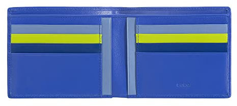 DUDU Herrenbrieftasche RFID aus echtem Leder mit 8 Kartensteckfächern und Geldscheinfach Kornblume