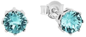 Amor Ohrstecker 925 Sterling Silber Damen Ohrschmuck, mit Preciosa, 0,5 cm, Silber, Kommt in Schmuck Geschenk Box, 9088621