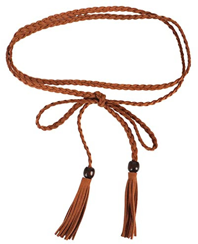 DRERIO Cintura Intrecciata Donna Cintura Sottile Abito da Donna Cintura Sottile con Frange Cintura Intrecciata con Catena a Catena Gonna Abito Cintura in Corda