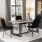 Merax Esszimmerstuhl 4er Set, Moderne Polsterstuhl mit Rückenlehne, Küchenstuhl Wohnzimmerstuhl, Sitzfläche aus Samt, ergonomischer, für Arbeitszimmer, Schlafzimmer, Gestell aus Metall, Schwarz