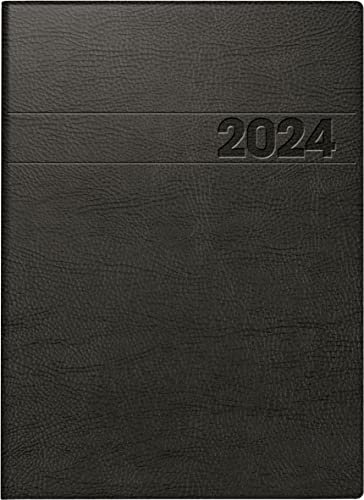 BRUNNEN Wochenkalender Modell 796 2024 2 Seiten = 1 Woche Blattgröße 14,8 x 20,8 cm schwarz