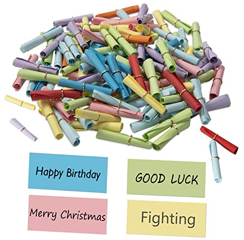 Heveer Souhaitant Défiler Papiers Petits Papiers Colorés Papier Message Wish pour Bricolage Cadeaux Fête d'Anniversaire 120 Pièces