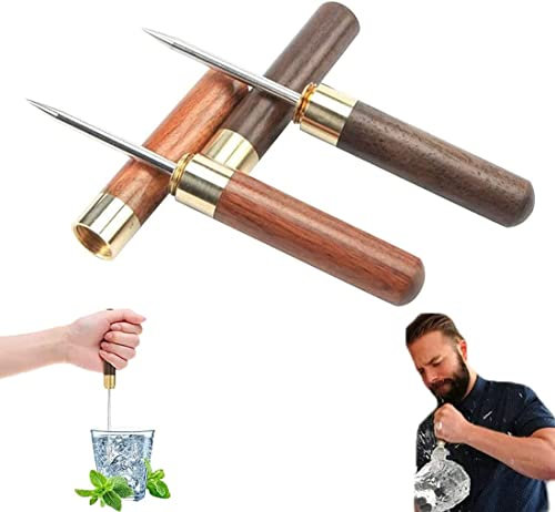 LATRAT 2 Stück Edelstahl Eispickel Eispickel mit Einer Schutzhülle, Edelstahl Eispickel Eispickel Edelstahl Eispickel für Küche, Bars, Barkeeper, Picknicks, Zuhause