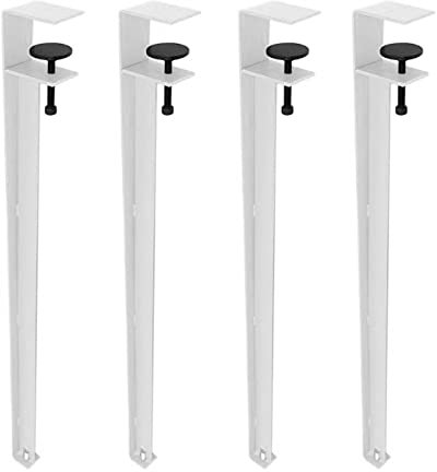 BIZOLE 4PCS Patas Mesa - Patas De Mesa Metalicas, Patas De Abrazadera De Mesa De 28 Pulgadas, Patas De Escritorio De Comedor Ajustables En Forma De F, con Protectores De Suelo (Color : Weiß)