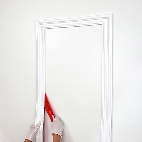 Garniture de moulure murale à décoller et à coller, bande flexible pour cadre de miroir, cimaise, protection murale et décoration de maison (3 m x 6 cm)