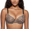 DOBREVA Women's Push Up Bra Underwire Padded T Shirt Bras Full Coverage Plunge Bras Natural Leopard 34DD