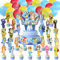 48 PCS bluey Tortendeko, Cupcake Toppers, bluey geburtstagsdeko, Kindergeburtstag Deko, 18 Luftballons und 30 Tortendekorationen(buluyiqiqiu)