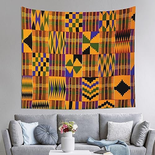 DEHIWI Wandteppich mit afrikanischem Ethno-Muster, leicht, weich, für Schlafzimmer, Wohnzimmer, Schlafsaal, 150 x 130 cm