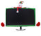 Christmas Computer Monitor Cover - Elastic Xmas Screen Decor LCD Display Bumper Case Non-woven(Snowman)