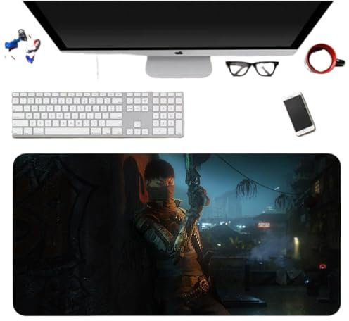 Call of Duty Spiel-Mauspad, wasserdicht, professionell, XXL, PC-Schreibtischunterlage, Tastatur- und Mauszubehör, verlängerte, rutschfeste Gummiunterseite, Mauspad (O9)
