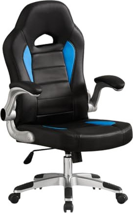 SHIITO Silla Gaming de Polipiel con Brazos Abatibles Noah Acabado EN Negro Azul