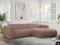 MKS MEBLE Ecksofa, Sofa L-Form, Wohnlandschaft L-Form, Modern Design Couch, Sofagarnitur, Couchgarnitur, Polsterecke - Pasadena -Rosa Boucle - rechts Seite