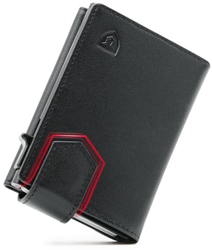 LORZOR® Kartenetui Herren mit Magnetischer Verschluss, Slim Wallet mit Münzfach, Geldbörse Herren RFID Schutz, Portmonee Herren Portemonnaie für 10 Karten, Smart Wallet, Geldbeutel