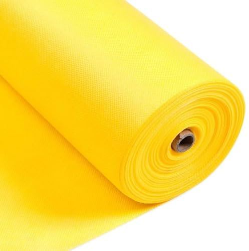 MAQA Rotoli TNT per tovaglia - tovaglia monouso copritavolo per giardino interno, tavolo da pranzo, feste, cerimonie eventi speciali, 12 rotoli/cartone (Giallo)