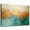 XBUMHOAL Abstrakte Wandkunst, Türkis, Gold, Blaugrün, abstrakte Gemälde, moderne Skyline, Gold-Kunstdruck, moderne Goldfolie, abstrakte Leinwand, türkis, abstraktes Leinwandbild, 40,6 x 61 cm, ohne