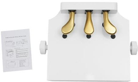Klavier Pedal Extender mit 3 Pedalen Höhenverstellbar Pedalverlängerung bis zu 100kg für Kinder Anfänger im Alter von 4-12 Jahren 38 x 38 x 28 cm (Weiß)