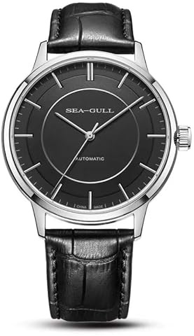 SEA-GULL Herren-Armbanduhr, automatisch, mechanisch, klassisch, Business, Freizeit, wasserdicht, Saphir, 6061