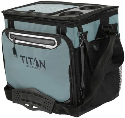 Titan Arctic Zone - Bolsa térmica plegable aislada a prueba de fugas, capacidad para 40 latas, verde azulado, azul