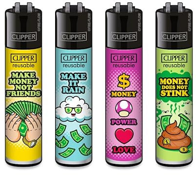 Clipper Feuerzeuge 4er Set (Money)
