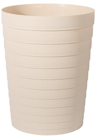 UUJOLY Petite poubelle de salle de bain, poubelle en plastique pour salles de bains, buanderie, cuisines, bureaux, chambres d'enfants, dortoirs, beige, 1,8 gallon