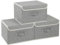 ENUMAIL Fabric Cube Organizers, Wardrobe Storage Box with Flip-Top Lid and Handles, Bins for Organizing Home, Office and Closet, Grey, 3 Pack, 33x23x20cm