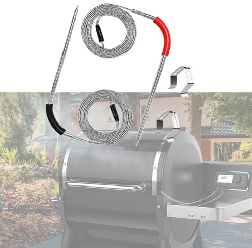 Fleischthermometer Sonde, Fleischtemperatursonde Doppelnadel für Weber-Gas und für Smokefire Pelletofen, vielseitige Fleischtemperatursonde für verschiedene Kochumgebungen