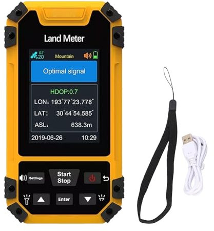 Tragbares GPS-Vermessungsgerät, 2,4-Zoll-Farbdisplay, Landflächenmessgerät, Datenausgabe, Sprachansagen, Tragbares GPS-Landmessgerät, Unterstützt 4 Messmodi