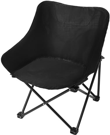 TOKIDNY Campingstuhl Faltbar Stahlgestell Schwarzer Outdoor Klappstuhl Mit Tasche Für Camping Strand Wandern Angeln