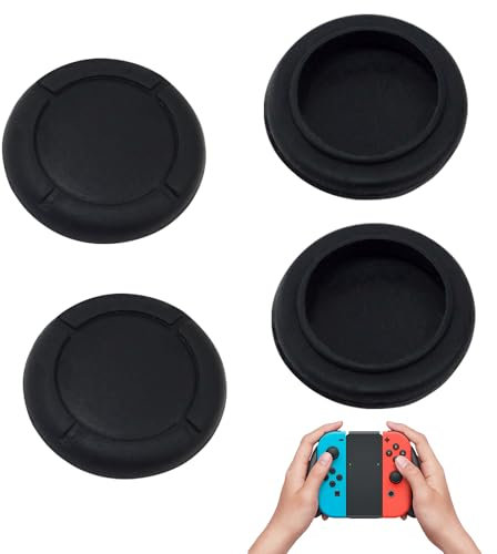 Ersatzkappe für Controller Switch Joystick Kappen Silikon Joystick Daumenkappen Ersatzteile für Nintendo Switch Joy Con Kappen Zubehör Controller Verbessertes Gamer Spielerlebnis(4 Stück Schwarz)