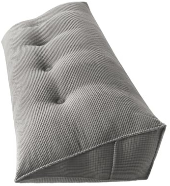 HUOLE Lesekissen für Bett, Keilkissen, dreieckig, Kopfteil, Rückenlehne, abnehmbares Lendenkissen, Eckkissen, für Schlafzimmer, Tagesbett, 120 x 50 x 20 cm, grau