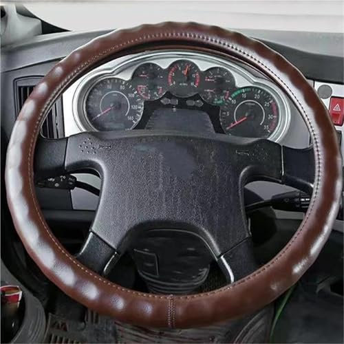 DZSQWETYU Lenkradbezug Für Isuzu Truck LKW Van Bus Lenkradbezug 38 40 42 45 47CM Lenkradschutz rutschfest Und Verschleißfest Lenkradabdeckung(Brown 38CM)