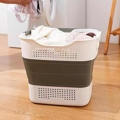 HYGRAD® 43L Telescopic Laundry Basket Hamper Heavy Duty Collapsible Laundry Basket With Handles Dry Cleaning Basket
