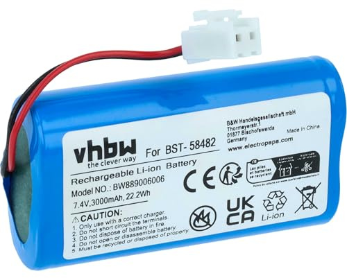 vhbw Battery compatible with Aquatronix pool vacuum cleaner (3000 mAh, 7.4 V, Li-ion)