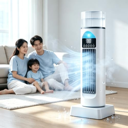 Climatiseur Mobile Sans Évacuation - 2026 Ventilation Puissante Climatiseur Portable, Rafraichisseur D'air Silencieux Classe Énergétique a