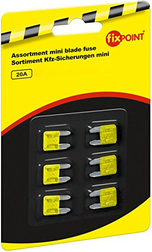 Fixpoint 20391 Kfz-Sicherungssortiment Mini, 20 A, Gelb (6-er pack)