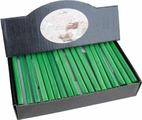 gravurART Siegelwachs für Pistole - Grün Perl. - Stempelwachs für Siegelstempel - Flexible Wachssiegel für Einladungen