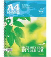 Silvine Twin Wire Notebook Blue A4 160 Pages R202 (FMS), Pack Size [ 5 ] SKU SV42816