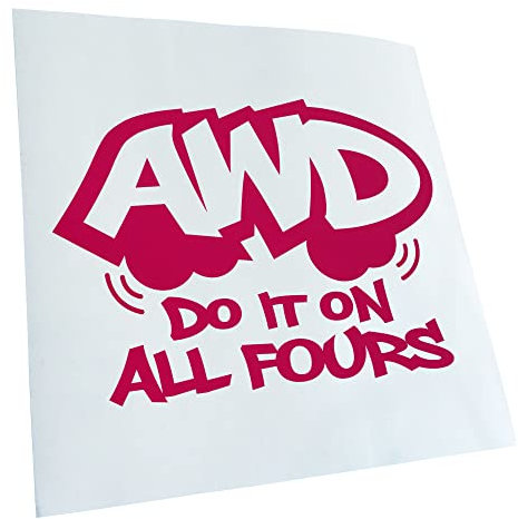 Kiwistar - Autoaufkleber - AWD do it on All Fours Aufkleber für Auto, Laptop, Fahrrad, LKW, Motorrad Mehrfarbig JDM Decal Racing