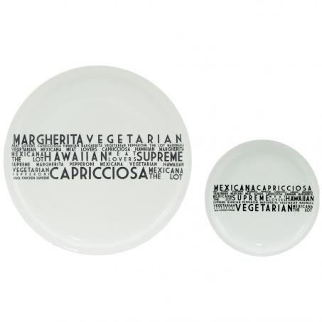 S & P Como - Set da 7 piatti per pizza in ceramica e 6 piatti da portata