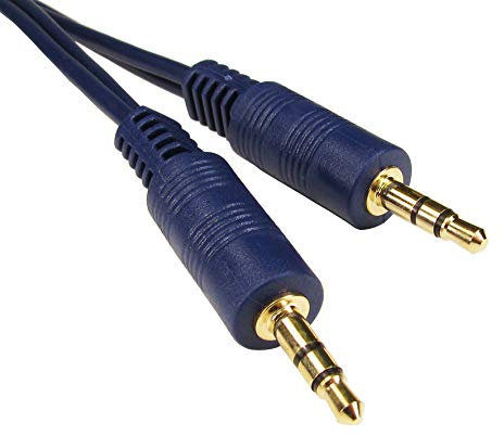 World of Data 15m 3.5mm Jack Cable - 24k Gold Plated - Shielded - Audio - Stereo - Male to Male | BLUE