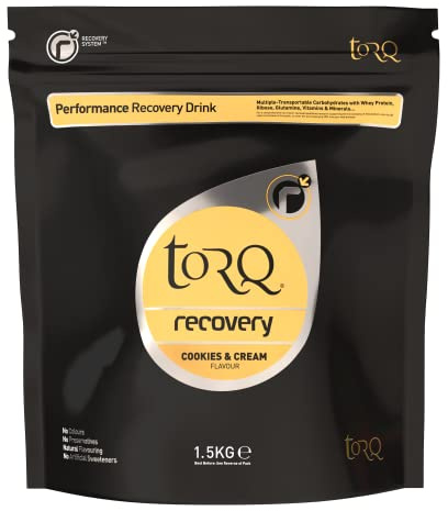 Torq Recovery Drink Cookies & Cream - Rapid Recovery Drink Powder -Whey Protein Isolate/Glutamine/Ribose - Post Workout Protein Powder, 11.5 g of Protein, 30 Servings - 1.5kg