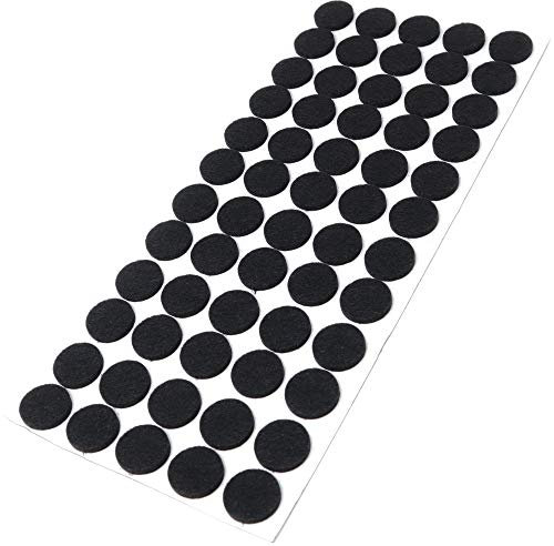 Adsamm / 60 x feltrini autoadesivi / neri / Ø 20 mm / tondi / piedini per mobili in feltro da 3.5 mm di spessore / pad protettivi per arredi