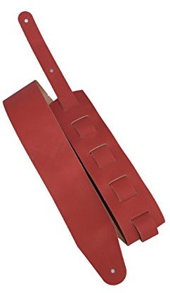 Leder Gitarrengurt 'Pull Up', in 18 Farben, 2 Längen und 3 Breiten, Echtleder, Farbe:rot, Größe:8cm breit / 90-130cm lang