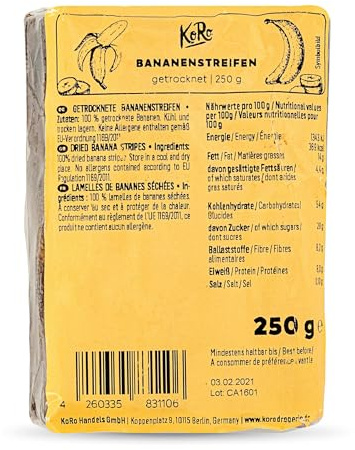 KoRo - Getrocknete Bananenstreifen 250 g