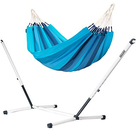 LA SIESTA - Orquidea Lagoon - Klassische Einzel-Hängematte aus Baumwolle mit pulverbeschichtetem Stahl-Gestell