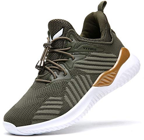 VITIKE Kinder Schuhe Jungen Schuhe Mädchen Sneaker Damen Sportschuhe Outdoor Schuhe Jungen Turnschuhe Laufschuhe Schnürer Freizeit Sportschuhe Kinder Sneaker, 8-grün, 33 EU