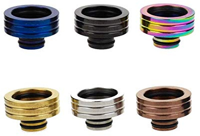 Drip Tip Adapter 510 auf 810 Edelstahl Metallic Lack DripTip Mundstück (Schwarz)